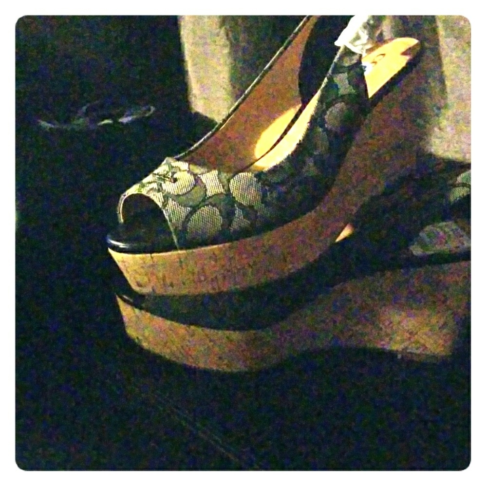 Brand new Coach wedges never worn